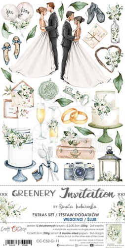 Zestaw dodatków Greenery Invitation - Ślub CC-C52-GI-11 Craft O'Clock