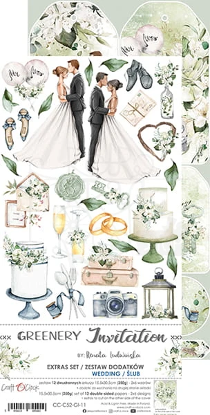 Zestaw dodatków Greenery Invitation - Ślub CC-C52-GI-11 Craft O'Clock