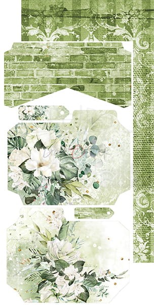 Zestaw dodatków Greenery Invitation - Junk Journal CC-C52-GI-12 Craft O'Clock