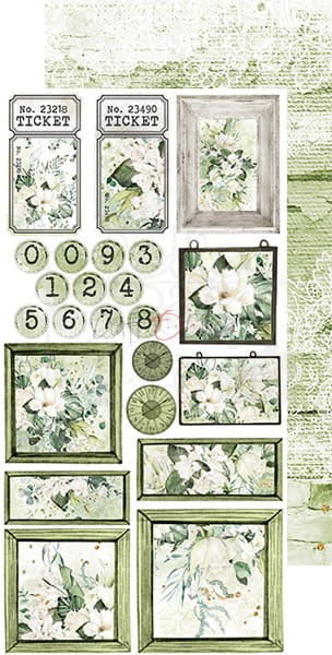 Zestaw dodatków Greenery Invitation - Junk Journal CC-C52-GI-12 Craft O'Clock