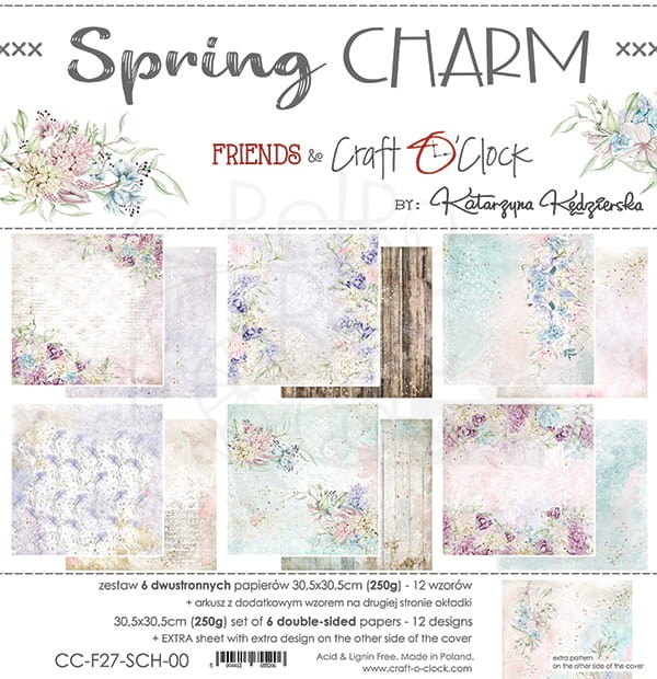 Zestaw papierów 30x30 Spring Charm CC-F27-SCH-00 Craft O'Clock
