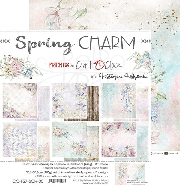 Zestaw papierów 30x30 Spring Charm CC-F27-SCH-00 Craft O'Clock