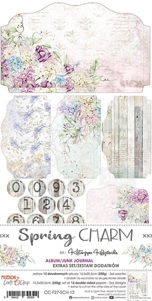 Zestaw dodatków Spring Charm - Junk Journal CC-F27-SCH-12 Craft O'Clock