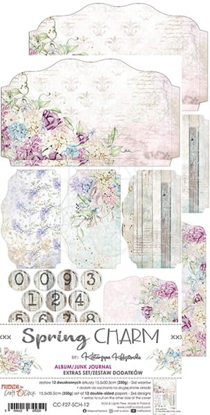 Zestaw dodatków Spring Charm - Junk Journal CC-F27-SCH-12 Craft O'Clock