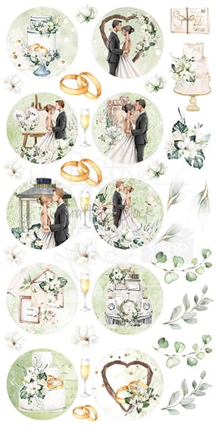 Zestaw etykiet 35 - Greenery Invitation - Ślub CC-DIGI-PR35 Craft O'Clock