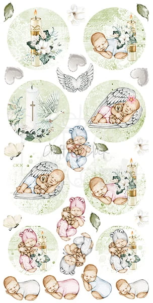 Zestaw etykiet 37 - Greenery Invitation - Chrzest CC-DIGI-PR37 Craft O'Clock