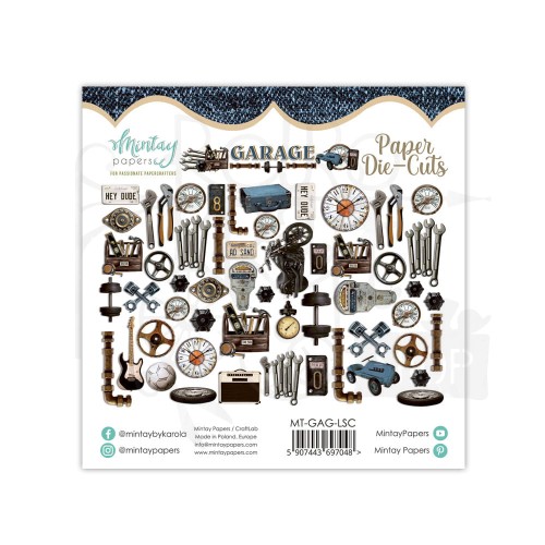 Ozdoby kształty tekturowe Die Cuts Garage MT-GAG-LSC Mintay