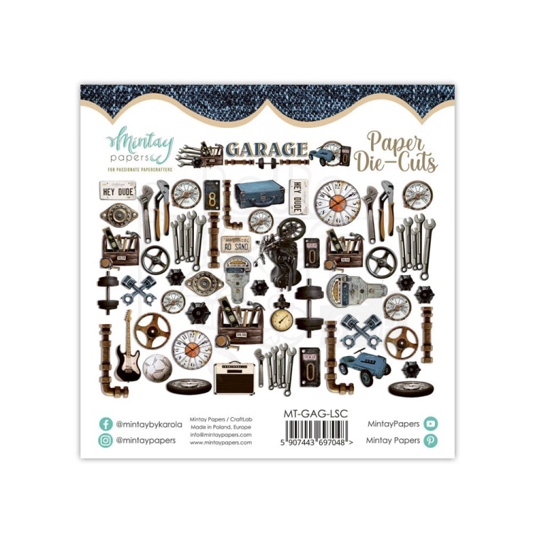 Ozdoby kształty tekturowe Die Cuts Garage MT-GAG-LSC Mintay