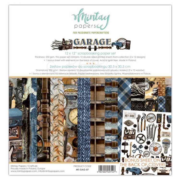 Zestaw papierów 30x30 Garage MT-GAG-07 Mintay