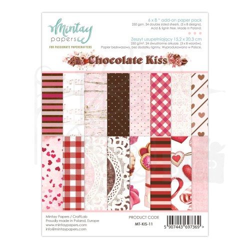 Zestaw papierów 15x20 elementy do wycinania Chocolate Kiss MT-KIS-11 Mintay