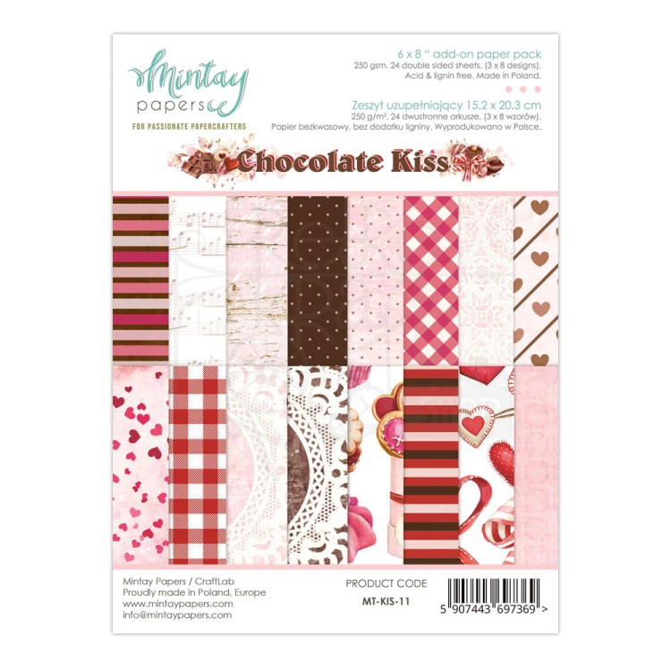 Zestaw papierów 15x20 elementy do wycinania Chocolate Kiss MT-KIS-11 Mintay