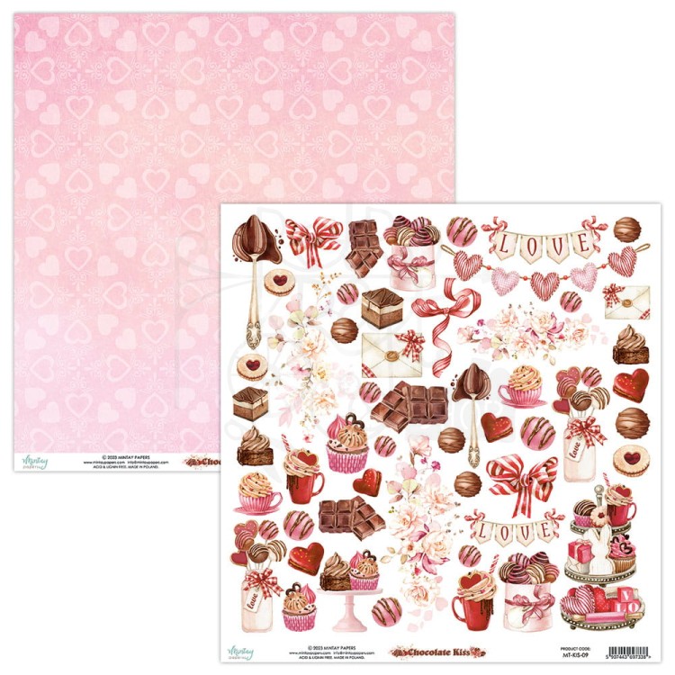 Papier 30x30 arkusz elementów do wycinania Chocolate Kiss MT-KIS-09 Mintay