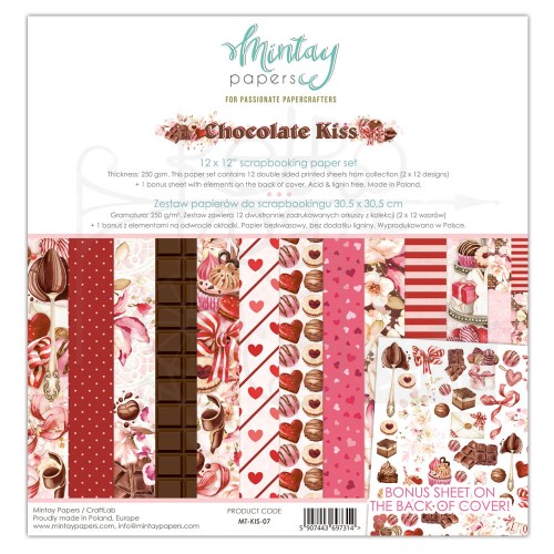 Zestaw papierów 30x30 Chocolate Kiss MT-KIS-07 Mintay