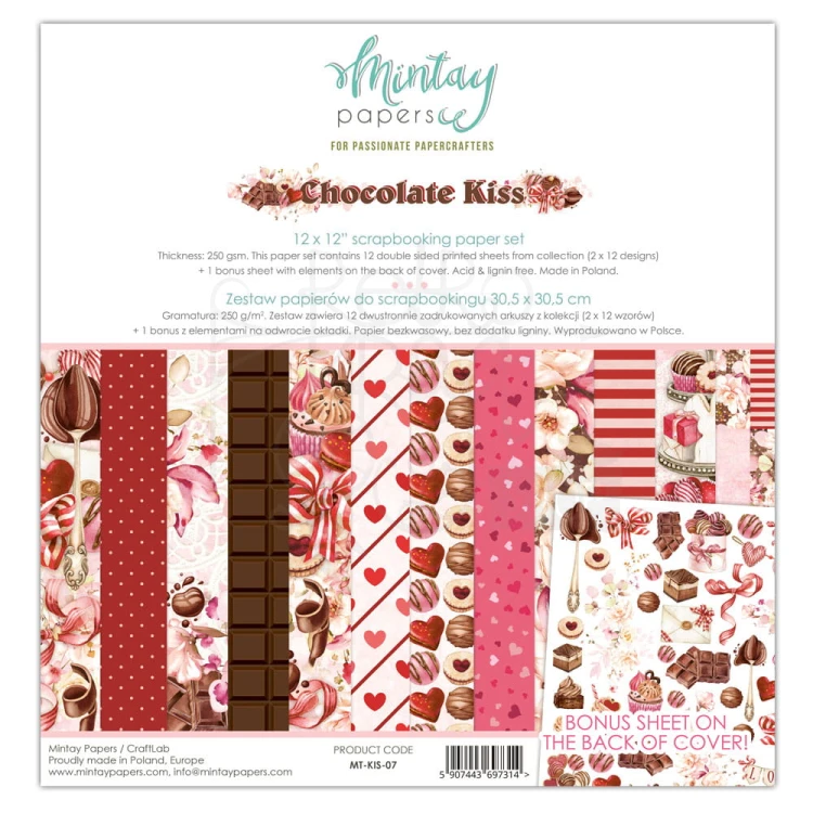 Zestaw papierów 30x30 Chocolate Kiss MT-KIS-07 Mintay