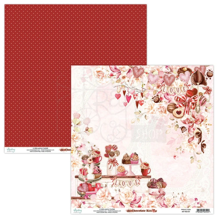 Zestaw papierów 30x30 Chocolate Kiss MT-KIS-07 Mintay