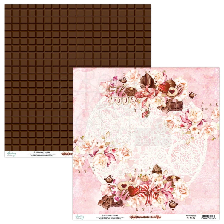 Zestaw papierów 30x30 Chocolate Kiss MT-KIS-07 Mintay