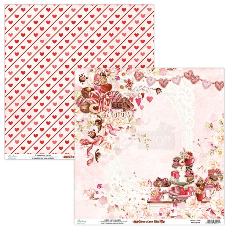 Zestaw papierów 30x30 Chocolate Kiss MT-KIS-07 Mintay