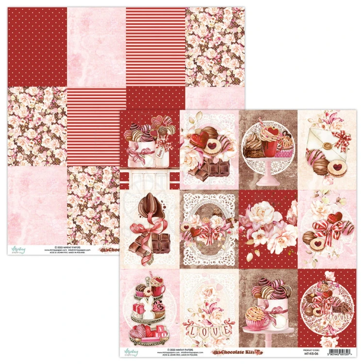 Zestaw papierów 30x30 Chocolate Kiss MT-KIS-07 Mintay