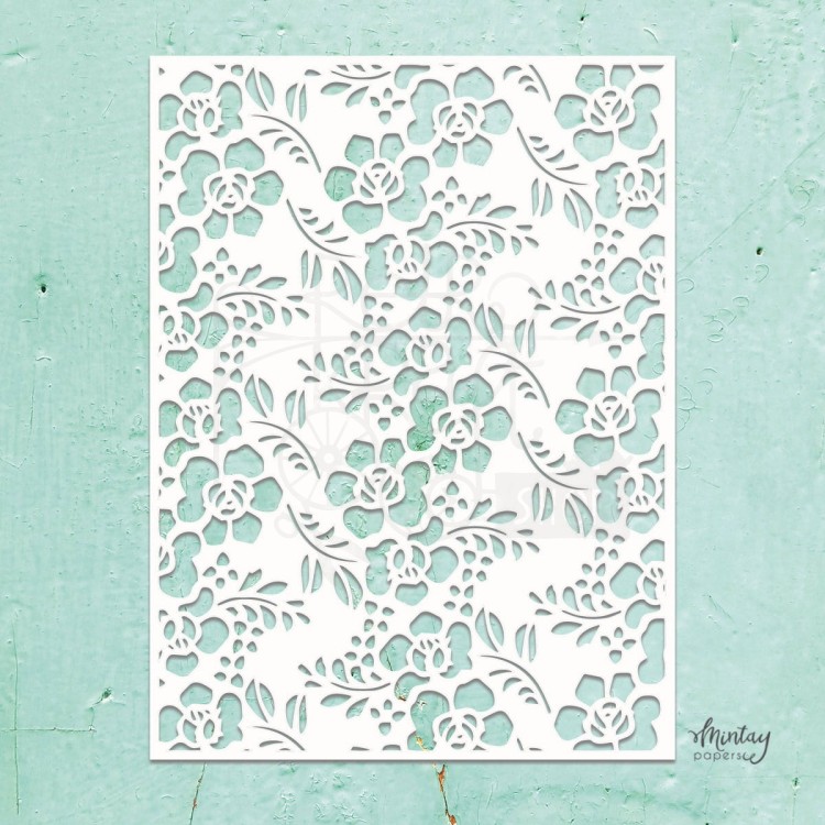 Szablon maska 15x20 Kwiaty MTK-STEN-03 Mintay Kreativa