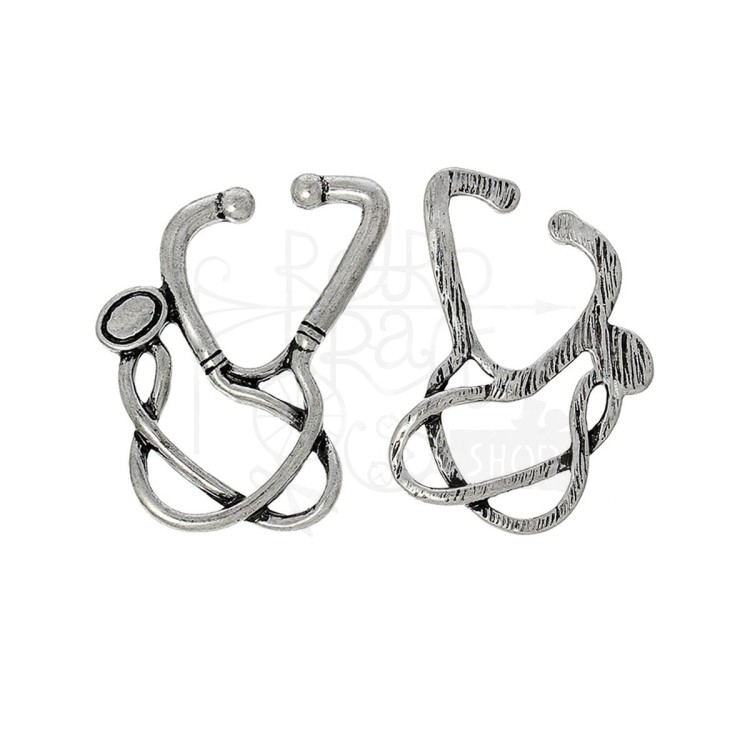 Stetoskop metalowy srebrny