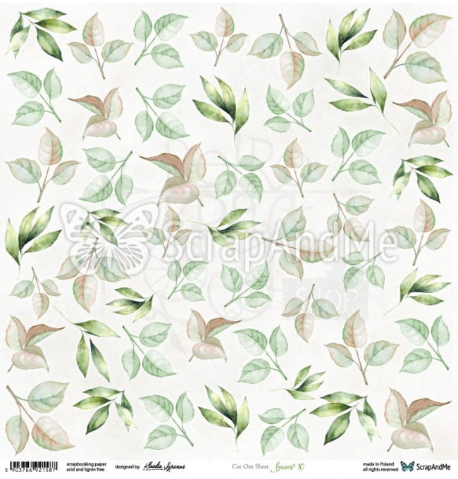 Papier 30x30 Leaves 10 elementy do wycinania DAL-14 ScrapAndMe