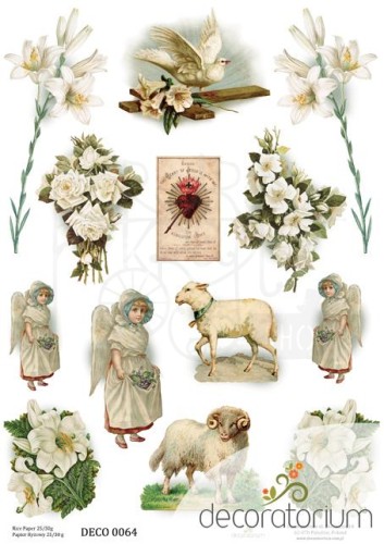 Papier ryżowy A4 Wielkanoc baranek 0064 Decoratorium