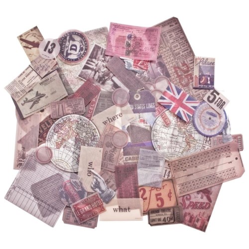Ozdoby papierowe Idea-Ology Ephemera Pack Expedition 63szt TH93115 Tim Holtz