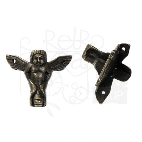 Ozdobna metalowa nóżka do szkatułki - antyczny brąz - wzór nr 7