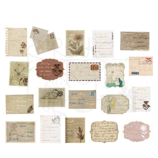 Naklejki do scrapbookingu i art journalingu - listy i tagi