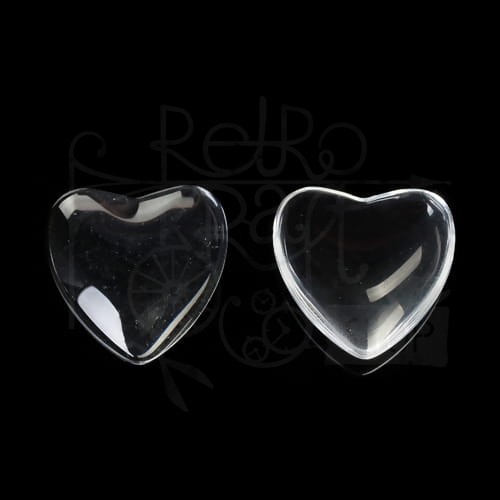 Kaboszon szklany przezroczysty serce 20x20mm