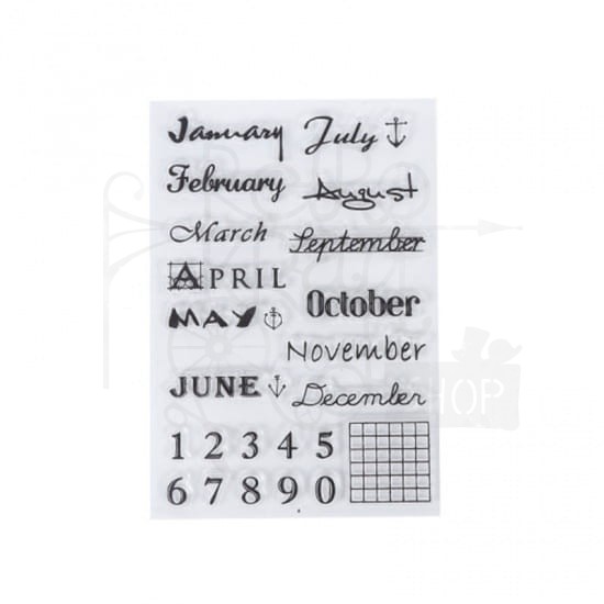 Stempel akrylowy Kalendarz - zestaw 23 szt