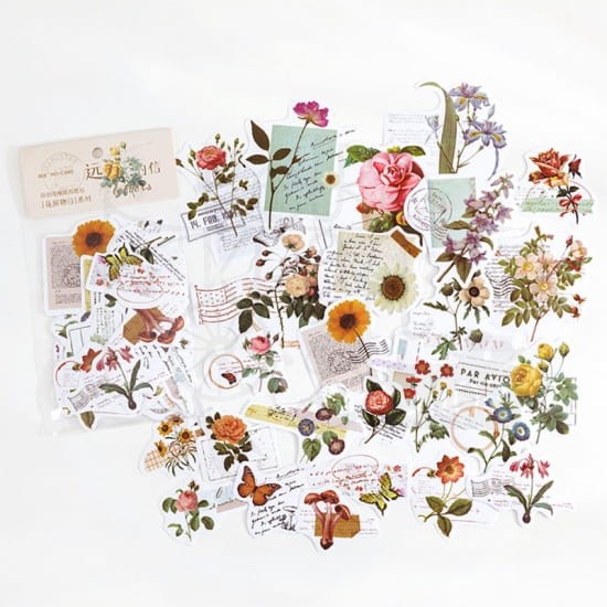 Naklejki do scrapbookingu i art journalingu - kwiaty