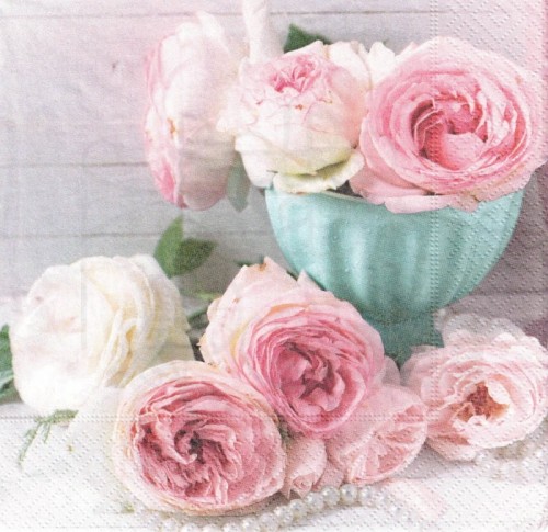 Serwetka 33x33 - Róże shabby chic