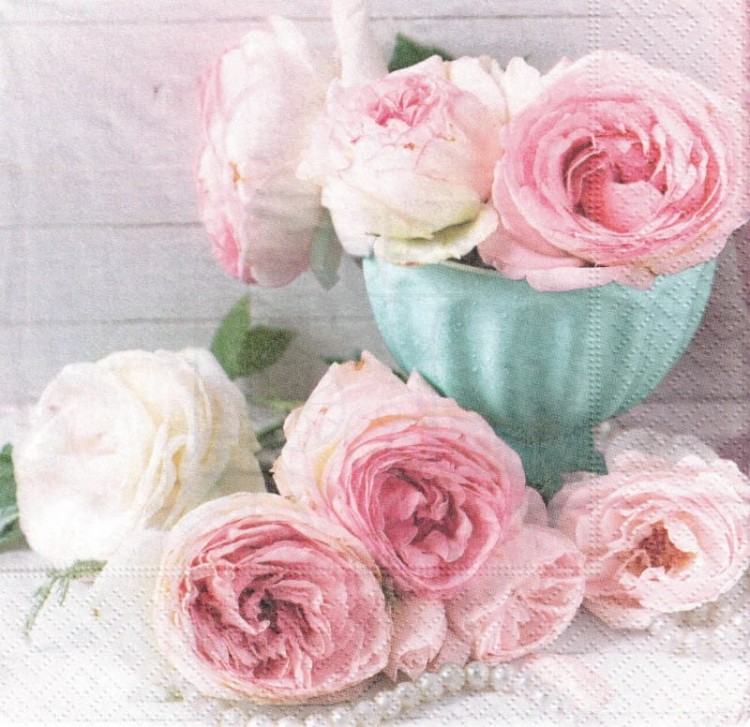 Serwetka 33x33 - Róże shabby chic