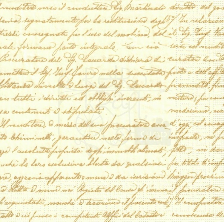 Serwetka 33x33 - Pismo stare złote litery