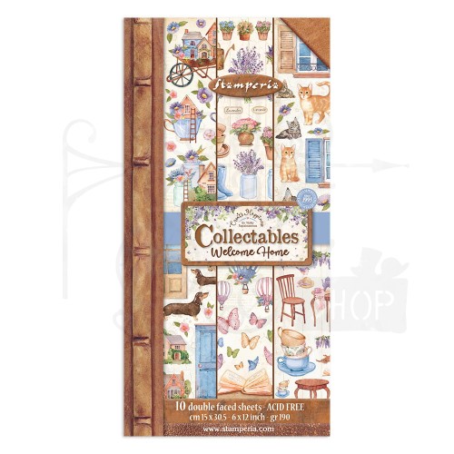 Zestaw papierów z elementami do wycięcia 15x30 Welcome Home SBBV21 Stamperia