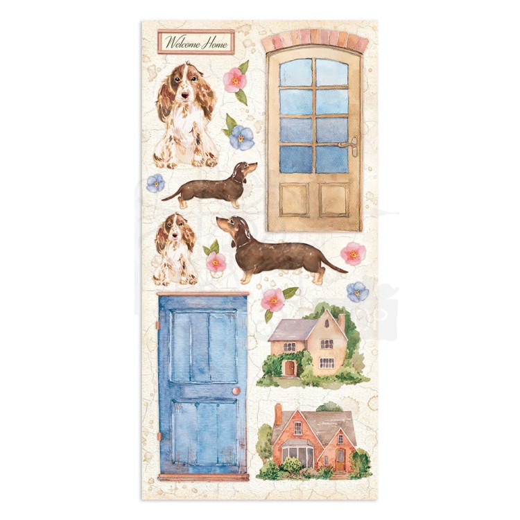 Zestaw papierów z elementami do wycięcia 15x30 Welcome Home SBBV21 Stamperia