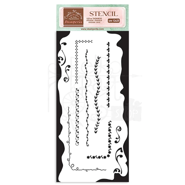 Szablon maska 12x25cm Welcome Home Borders KSTDL79 Stamperia