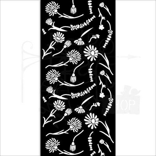 Szablon maska 12x25cm Welcome Home Flowers KSTDL78 Stamperia