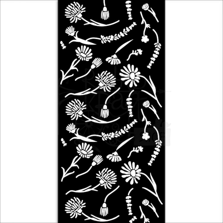 Szablon maska 12x25cm Welcome Home Flowers KSTDL78 Stamperia