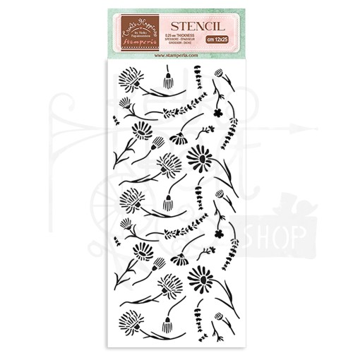 Szablon maska 12x25cm Welcome Home Flowers KSTDL78 Stamperia