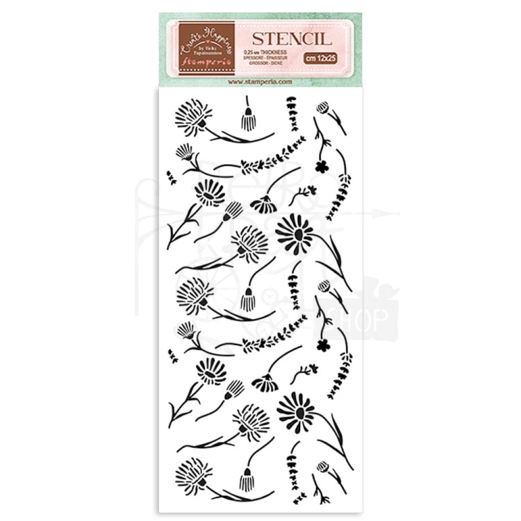Szablon maska 12x25cm Welcome Home Flowers KSTDL78 Stamperia