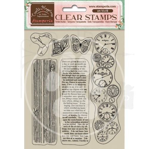 Stempel akrylowy 14x18cm Welcome Home Clocks WTK167 Stamperia