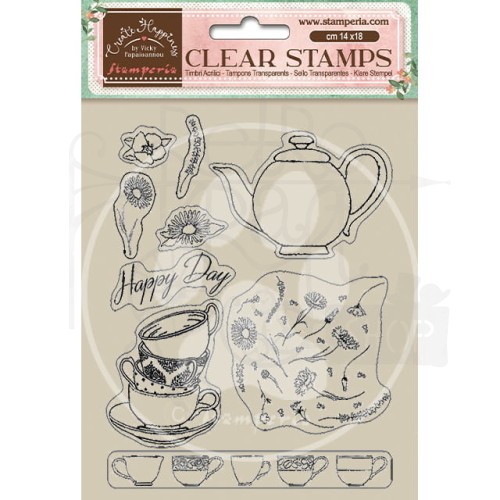 Stempel akrylowy 14x18cm Welcome Home Cups WTK166 Stamperia