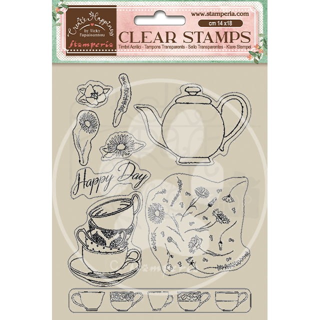 Stempel akrylowy 14x18cm Welcome Home Cups WTK166 Stamperia