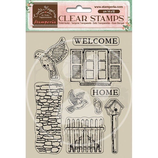 Stempel akrylowy 14x18cm Welcome Home Birds WTK165 Stamperia