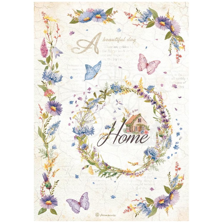 Papier ryżowy A4 Welcome Home Garland DFSA4745 Stamperia