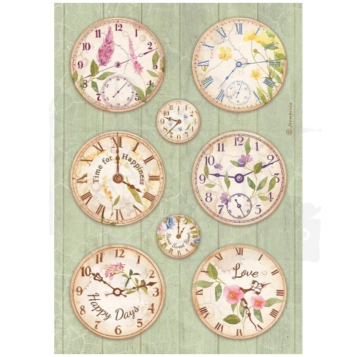 Papier ryżowy A4 Welcome Home Clocks DFSA4743 Stamperia