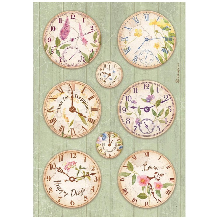 Papier ryżowy A4 Welcome Home Clocks DFSA4743 Stamperia