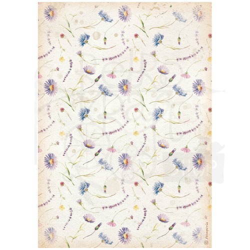 Papier ryżowy A4 Welcome Home Blue Flowers DFSA4742 Stamperia
